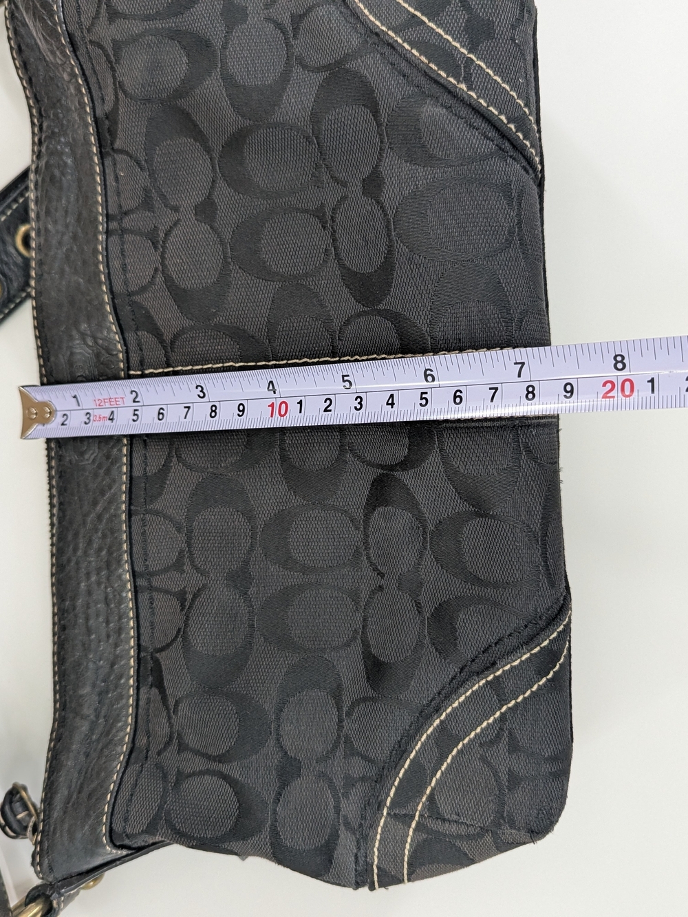 Vintage COACH Signature Shoulder Bag Black Monogram Jacquard Hobo 10561 Y2K - Picture 11 of 12